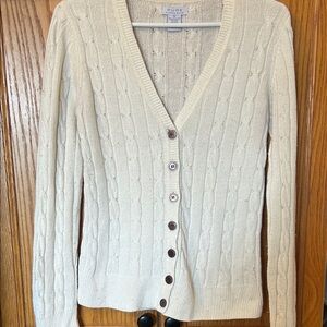 Pure Collection Ivory Cable Knit Cardigan